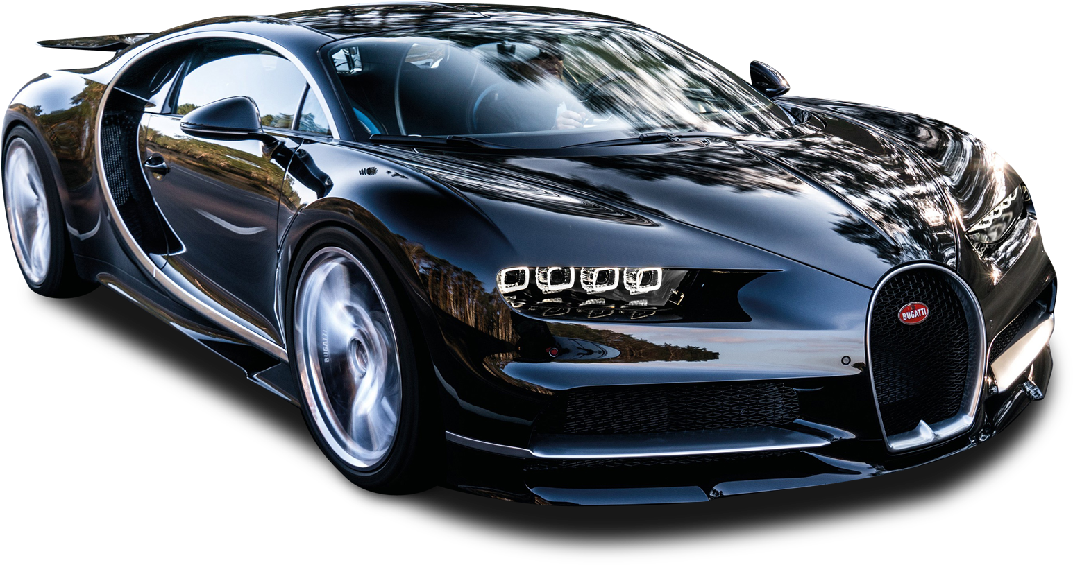 Siyah Bugatti Chiron Yan Görünüm Duvar Kağıdı