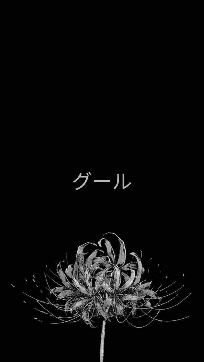 Siyah Estetik Anime Ghoul Katakana Duvar Kağıdı