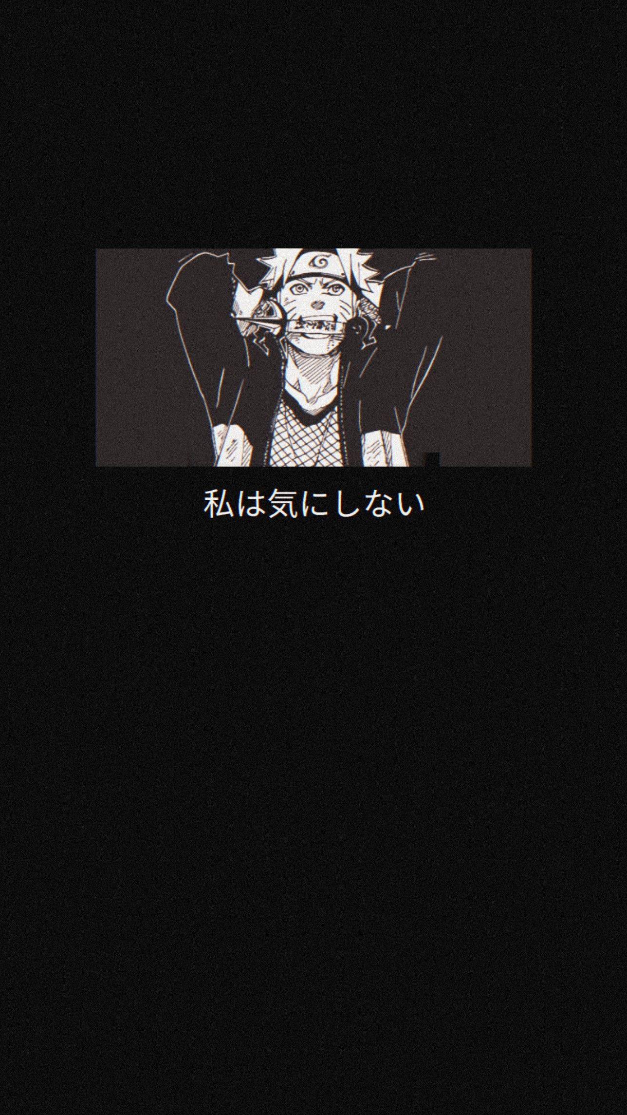 Siyah Estetik Anime Naruto Duvar Kağıdı