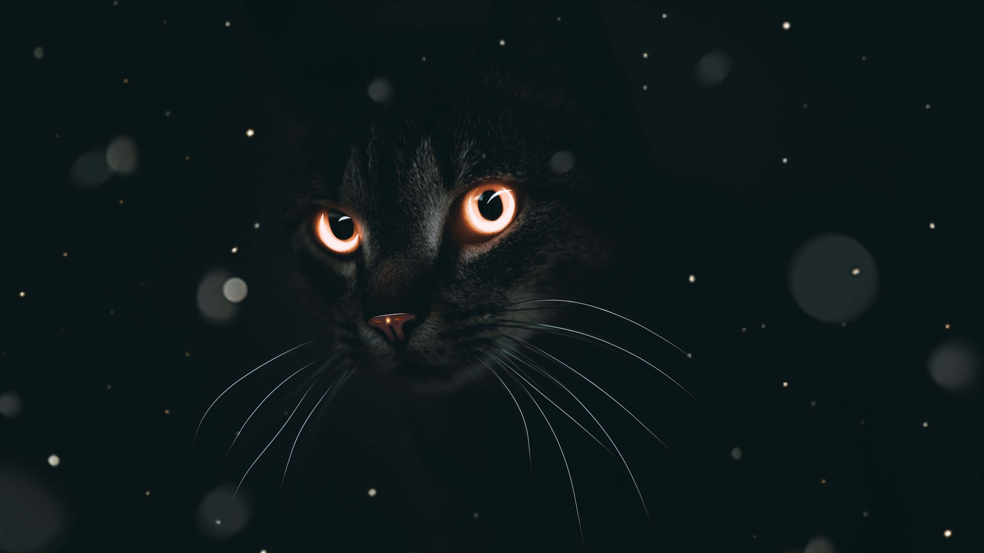 Siyah Estetik Sevimli Kedi PFP Duvar Kağıdı