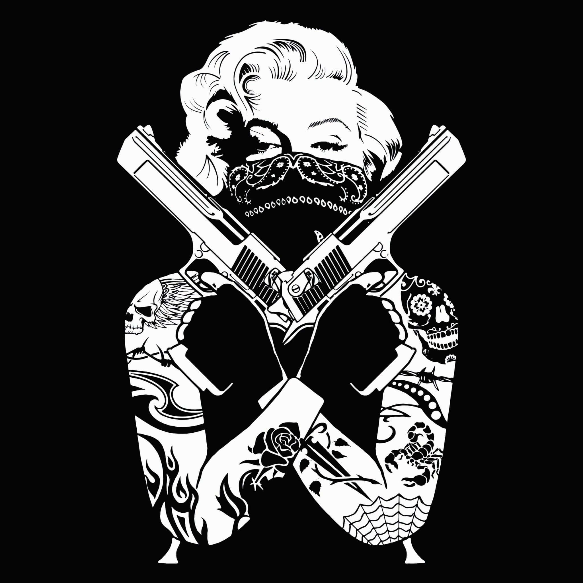 Siyah Gangster Marilyn Monroe Duvar Kağıdı