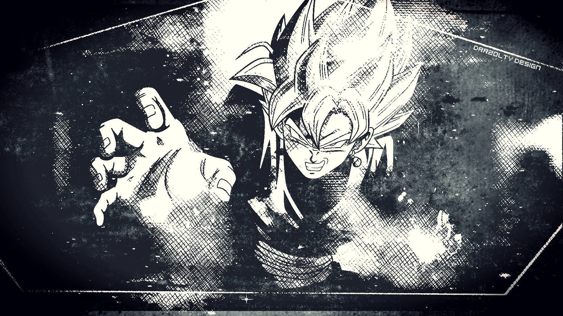 Siyah Goku Minimalist Çizim Duvar Kağıdı