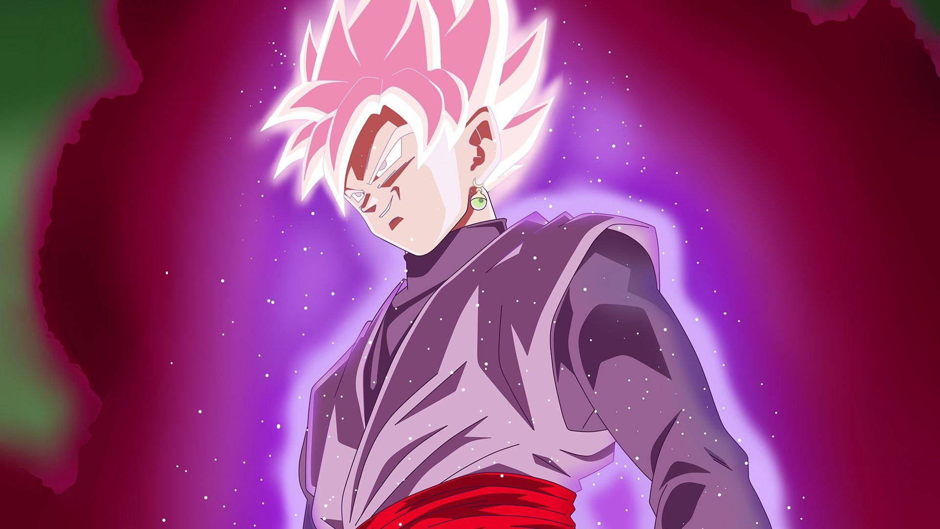 Siyah Goku Pembe Parıltılı Aura Duvar Kağıdı