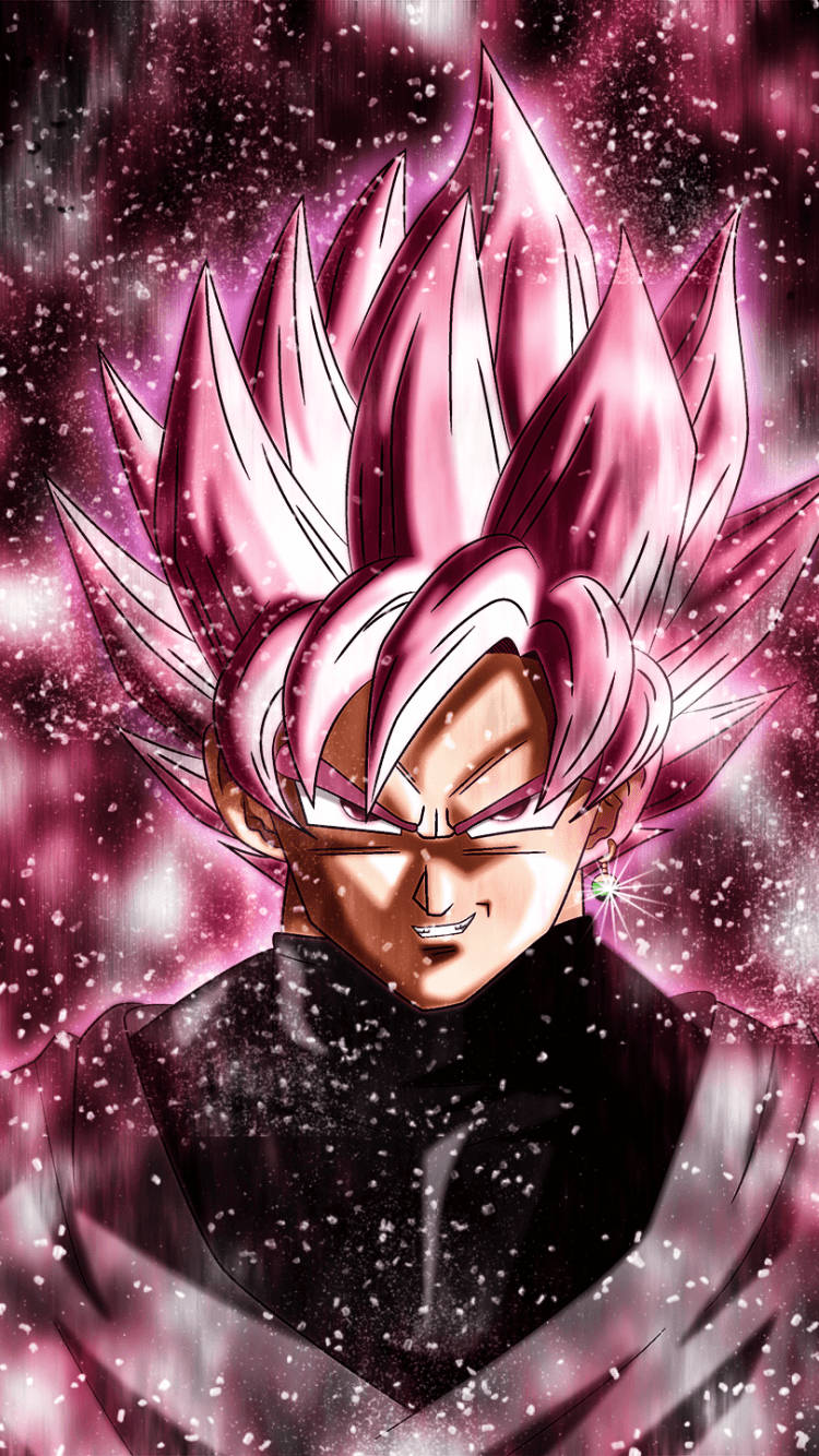 Siyah Goku Pembe Sim Efektiyle Duvar Kağıdı