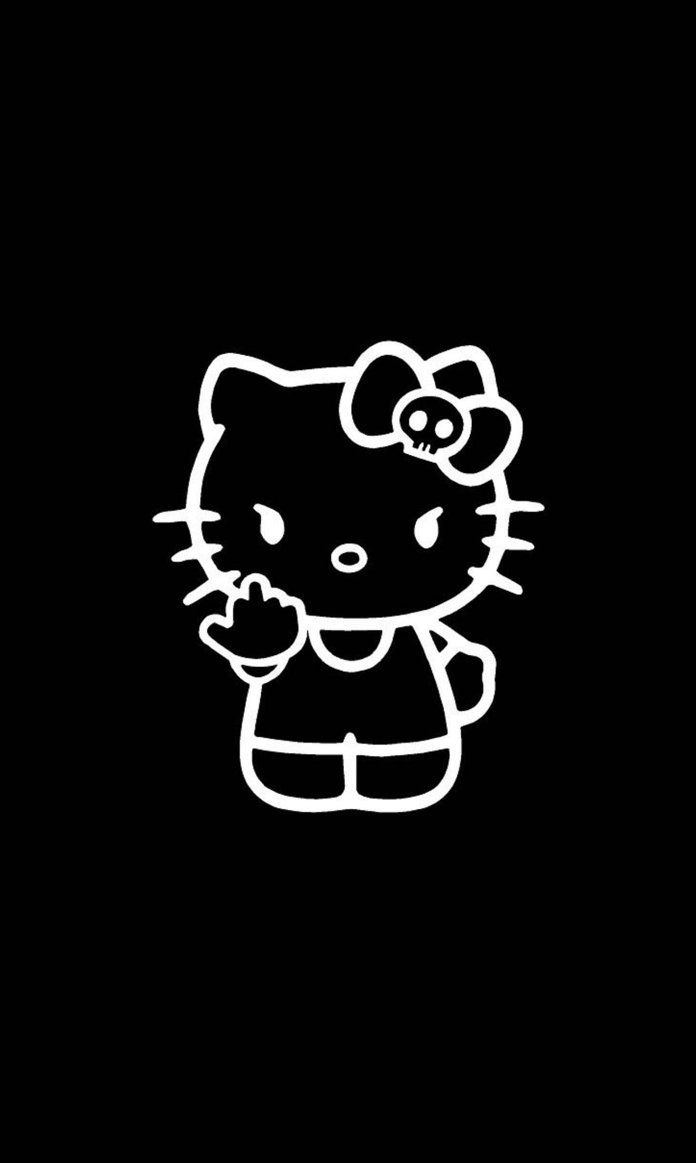 Siyah Hello Kitty Müstehcen Hareket Duvar Kağıdı