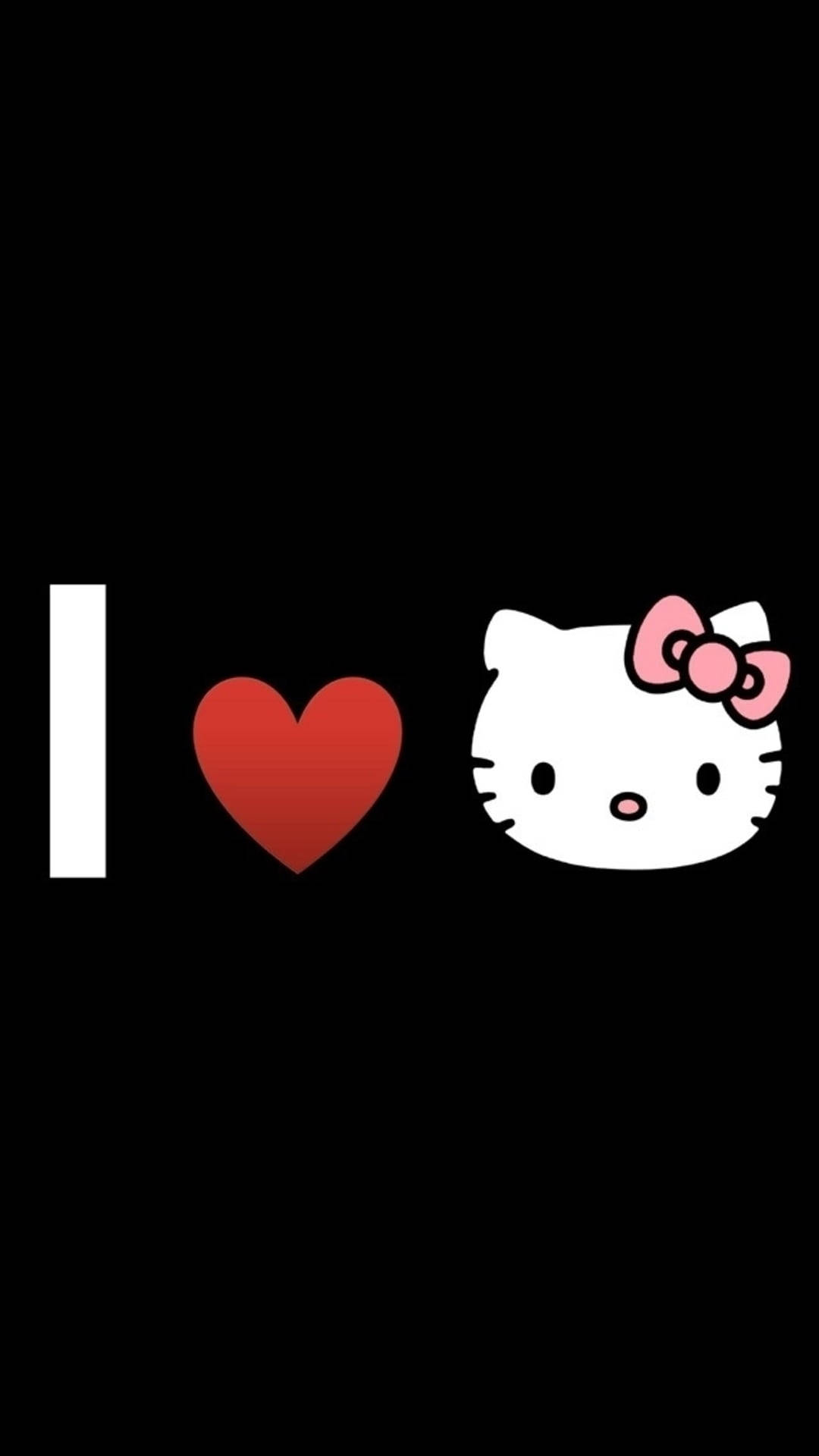 Siyah Hello Kitty'yi Seviyorum Duvar Kağıdı