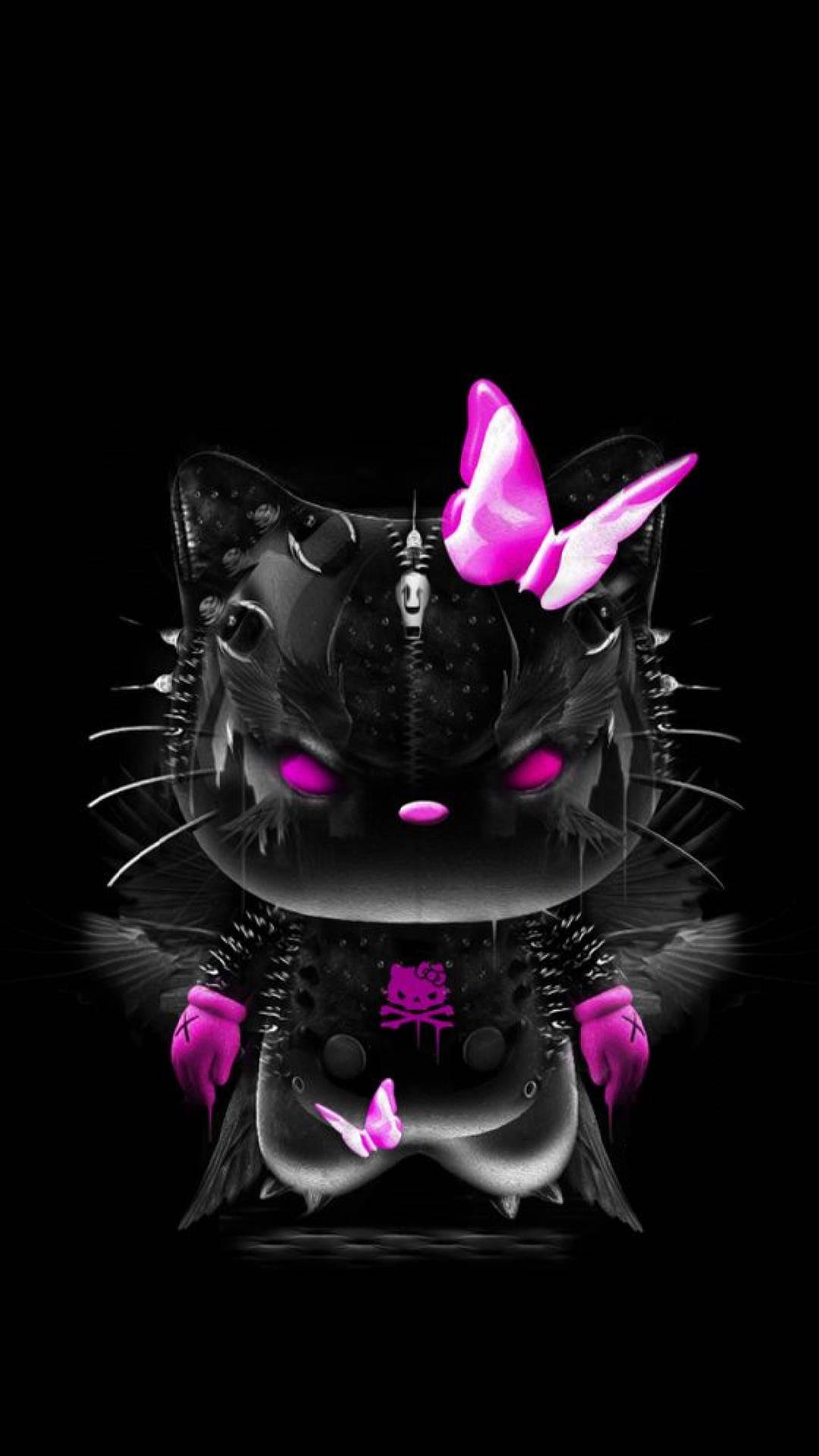Siyah Kostümlü Siyah Hello Kitty Duvar Kağıdı