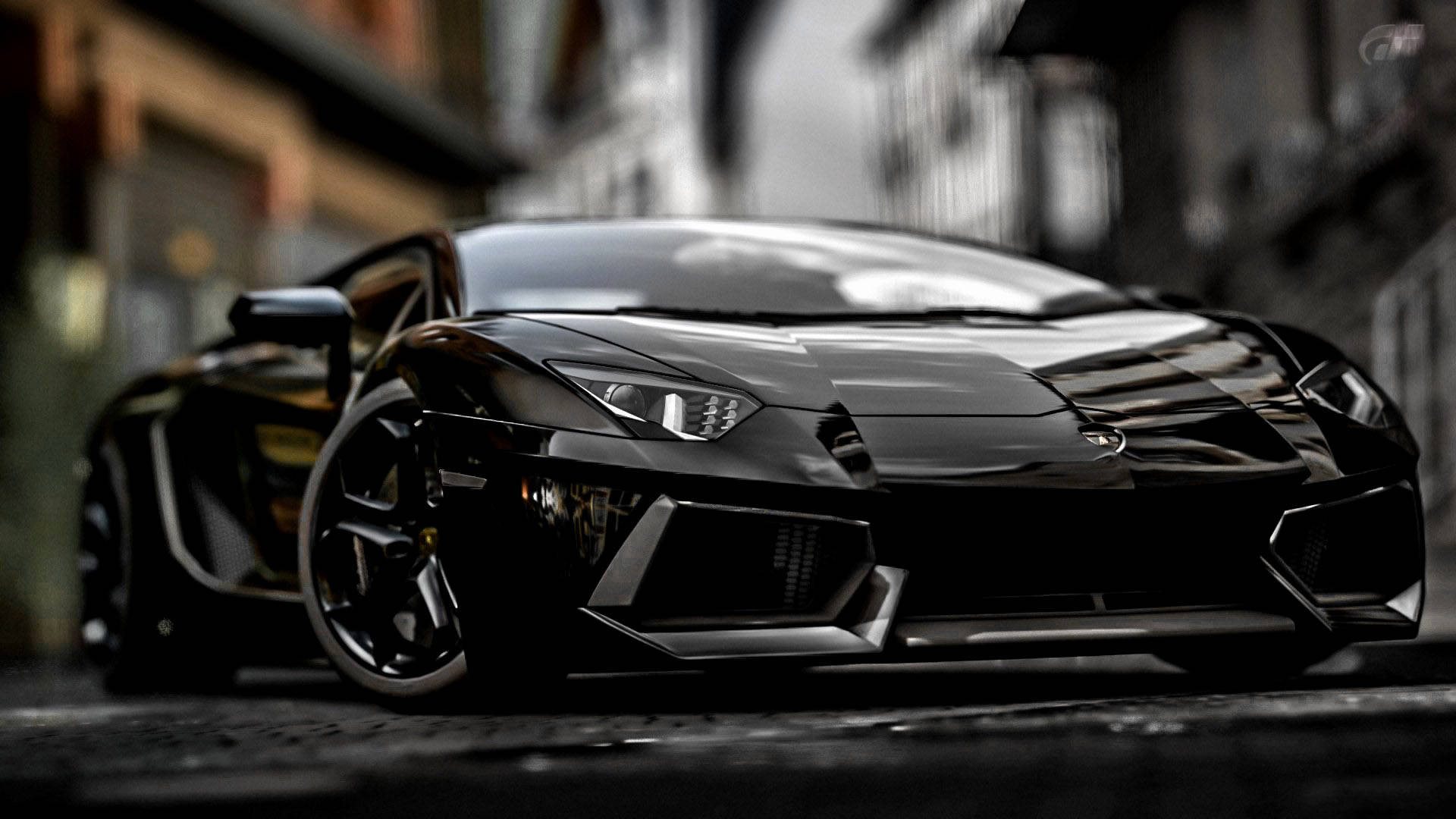 Siyah Lamborghini Aventador Spor Araba Kaputu Duvar Kağıdı