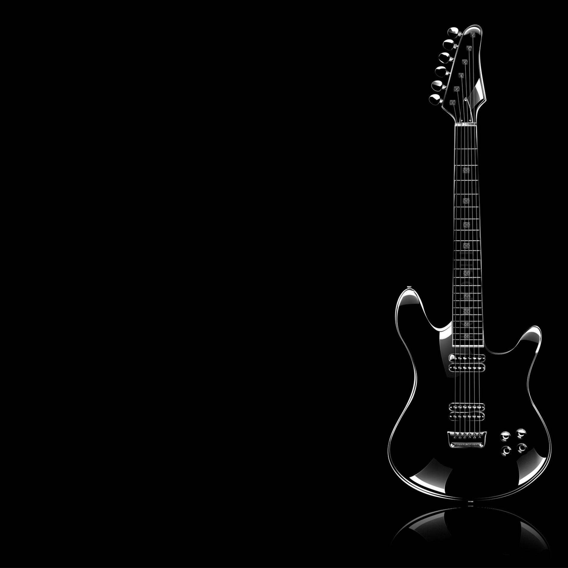 Siyah Şık Gitar Duvar Kağıdı