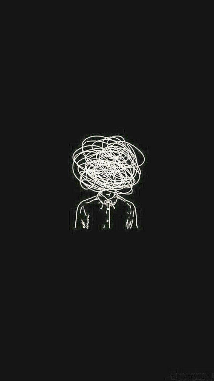Siyah Trippy Kişi Duvar Kağıdı