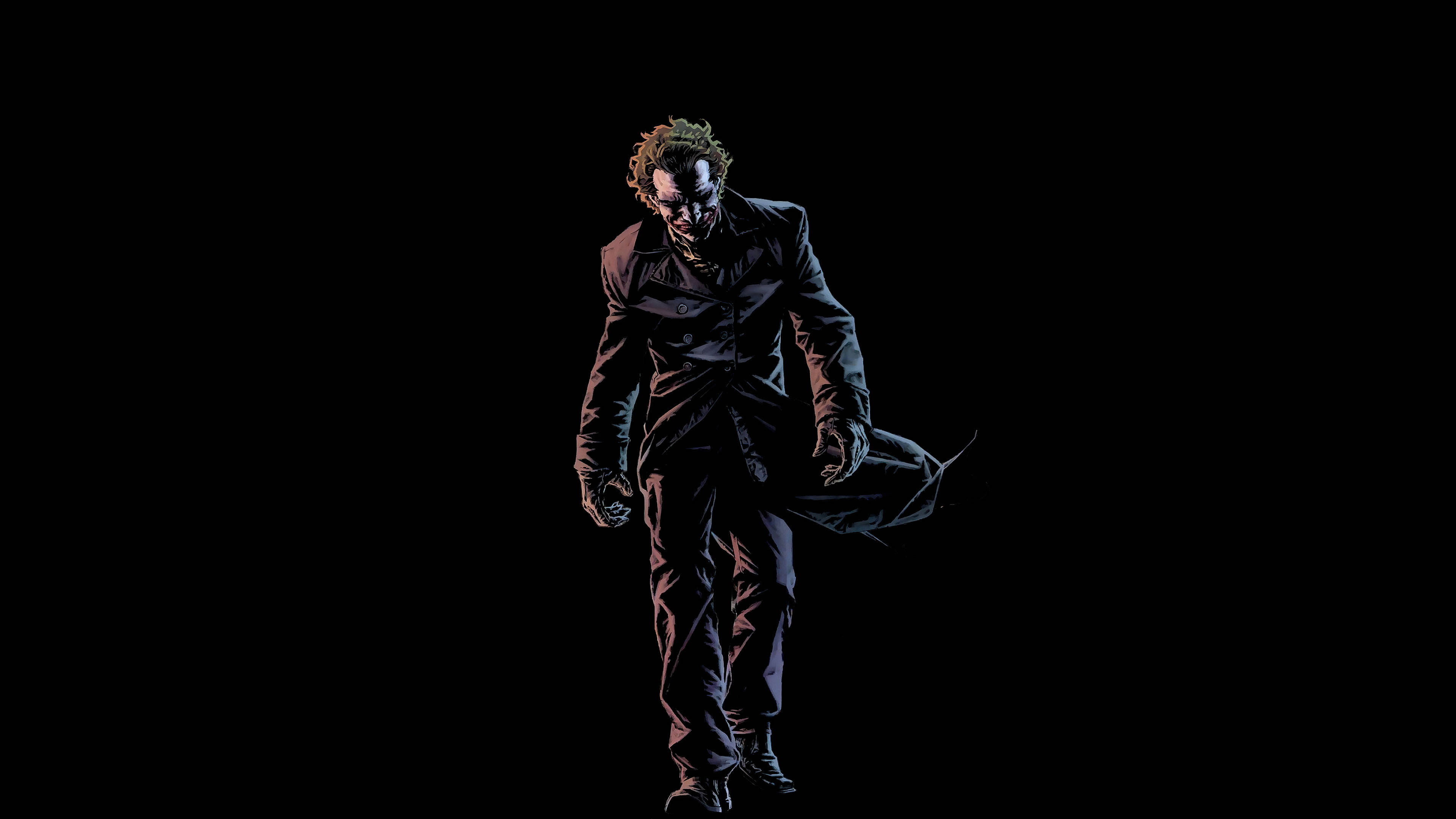 Siyah Ultra HD Joker Yürüyor Duvar Kağıdı