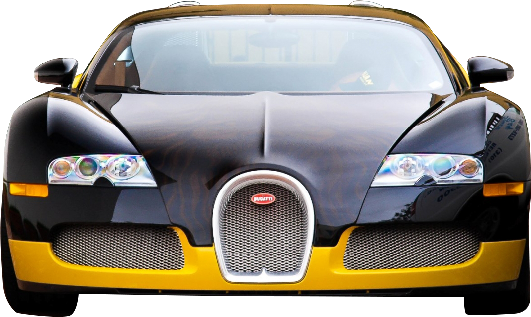 Siyah ve Sarı Bugatti Veyron Önden Görünüm Duvar Kağıdı