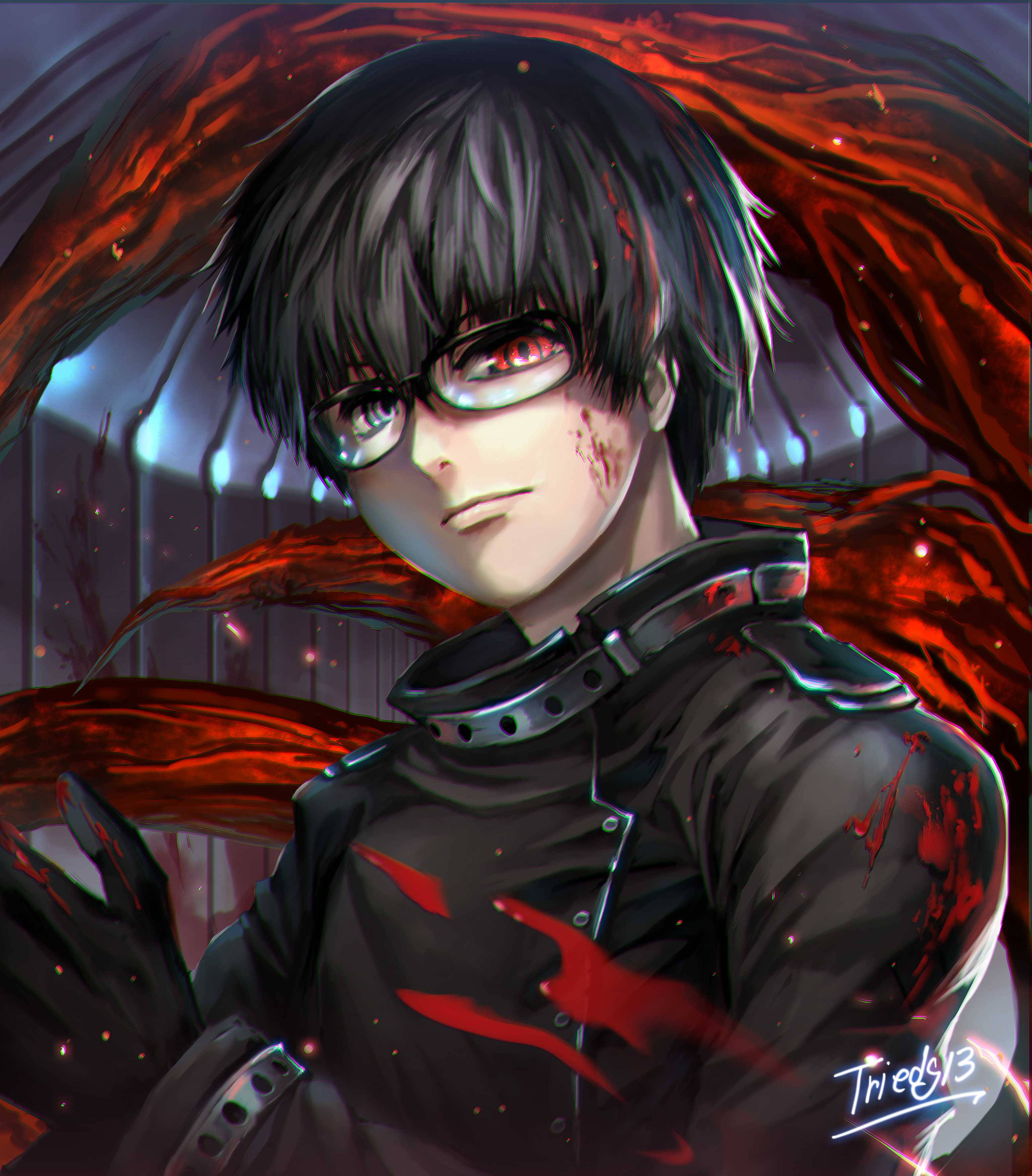 Şık Siyah Ceketli Kaneki Ken Duvar Kağıdı