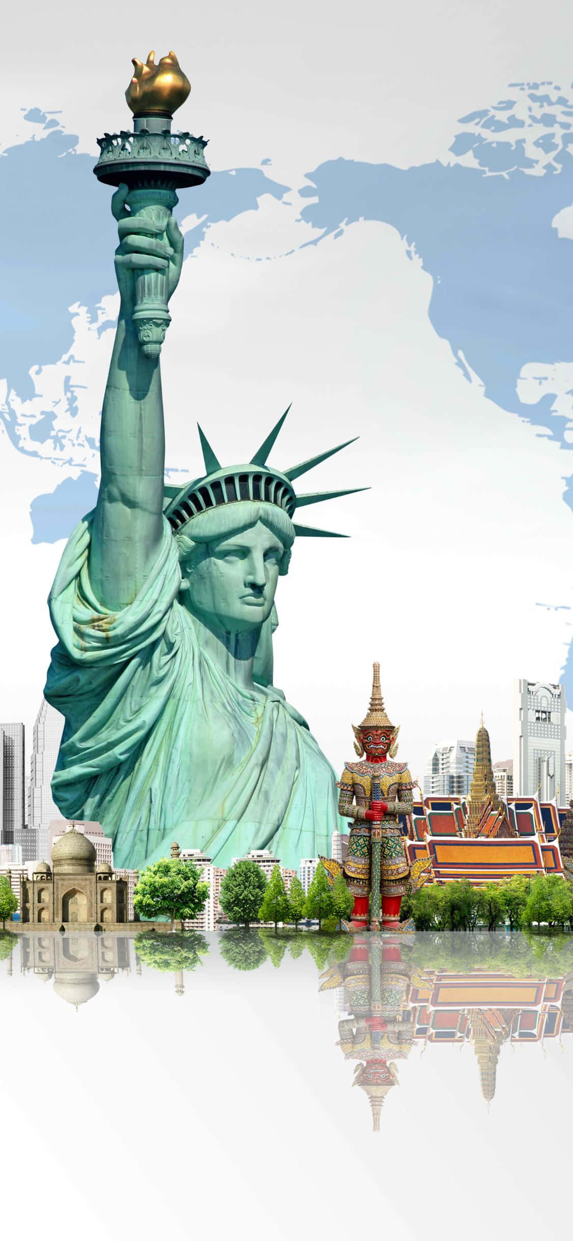 Şık yeni iPhone X ile New York silüetinin keyfini çıkarın Duvar Kağıdı