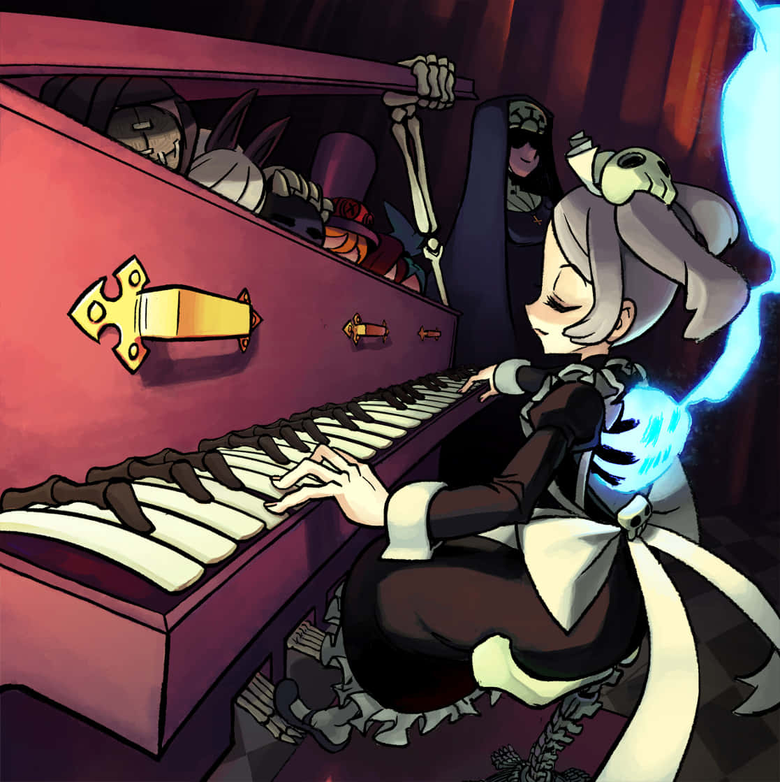 Skullgirls Bloody Marie Piyano Çalıyor Duvar Kağıdı