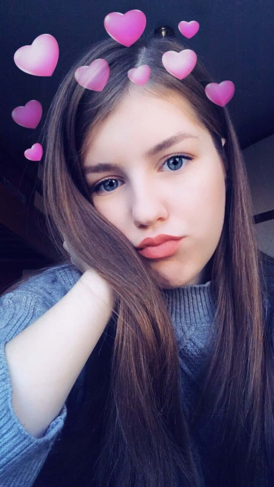 Snapchat Sevimli Kız Fotoğrafı Duvar Kağıdı