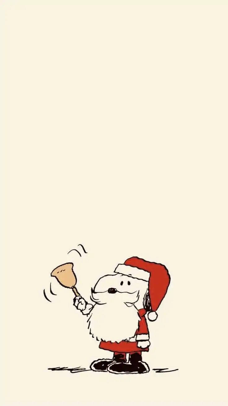 Snoopy Noel Baba Temalı iPhone Duvar Kağıdı