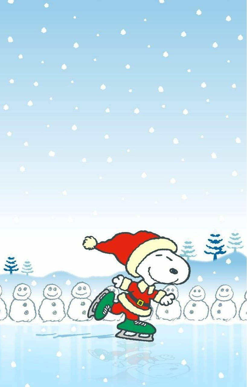 Snoopy Noel Buz Pateni Duvar Kağıdı