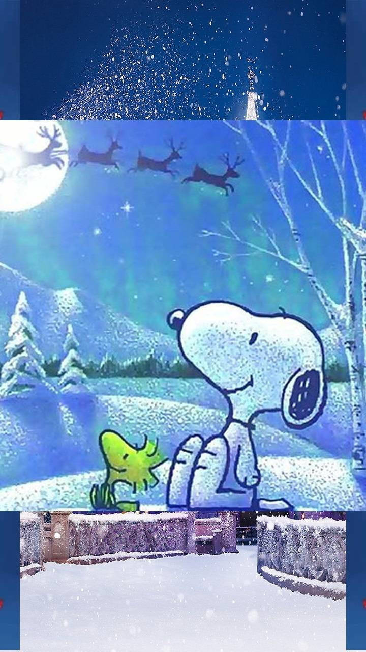 Snoopy Noel Ren Geyiği Duvar Kağıdı
