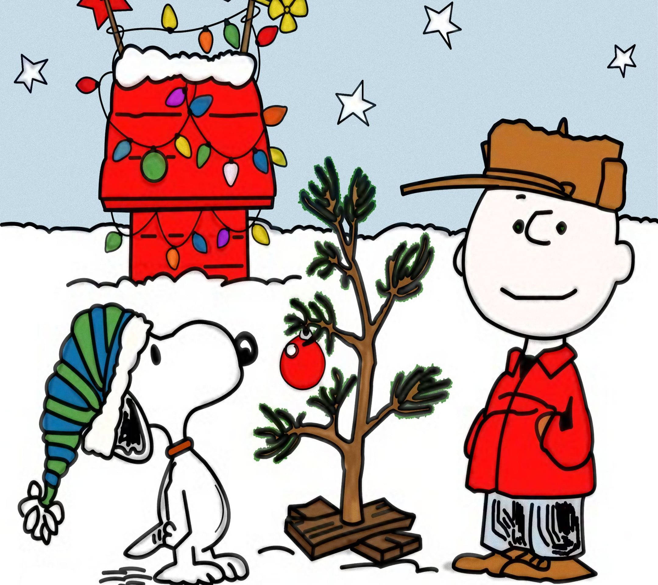 Snoopy Noel Yıldızları Duvar Kağıdı