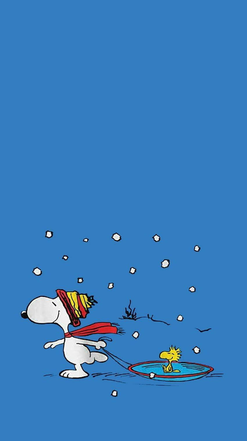 Snoopy ve Woodstock Noel iPhone Duvar Kağıdı