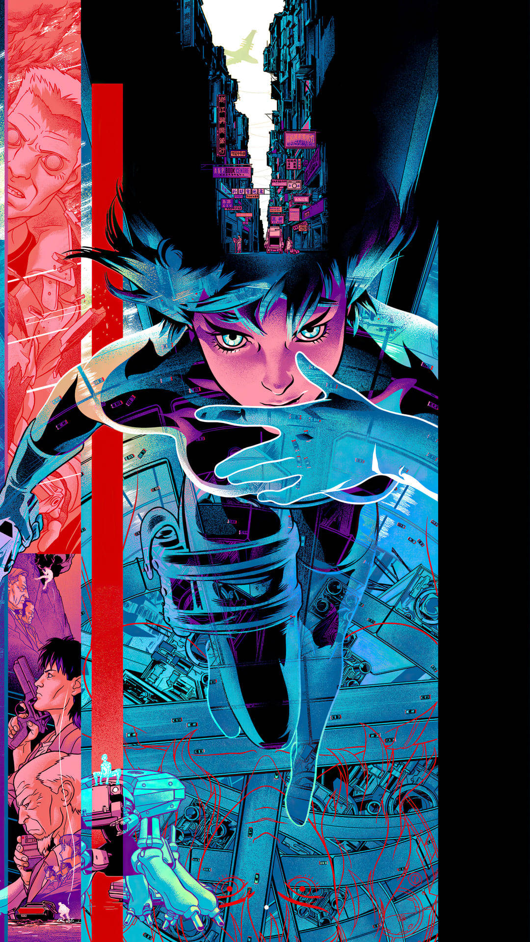 Soğuk Anime Telefon Ghost In The Shell Soyut Duvar Kağıdı