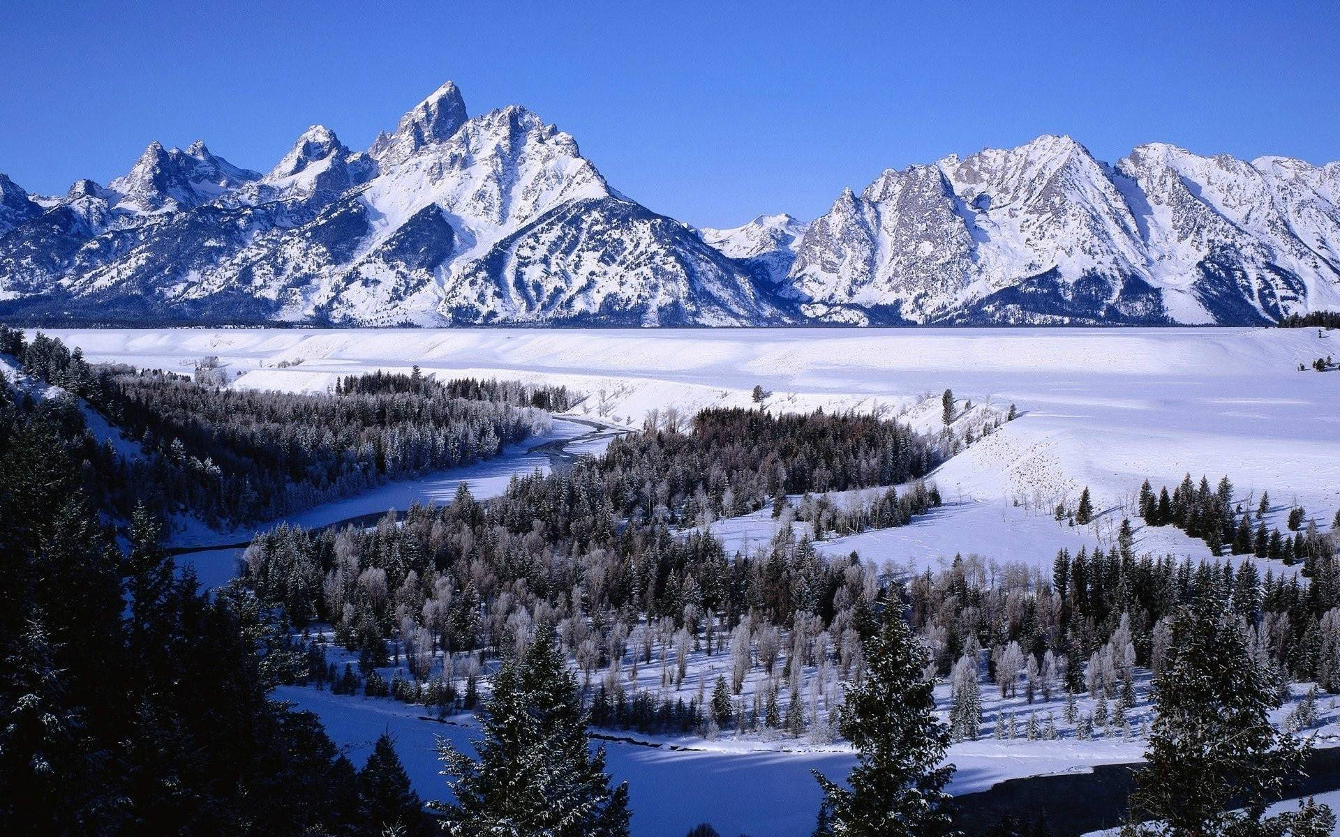 Soğuk Grand Teton Milli Parkı Duvar Kağıdı
