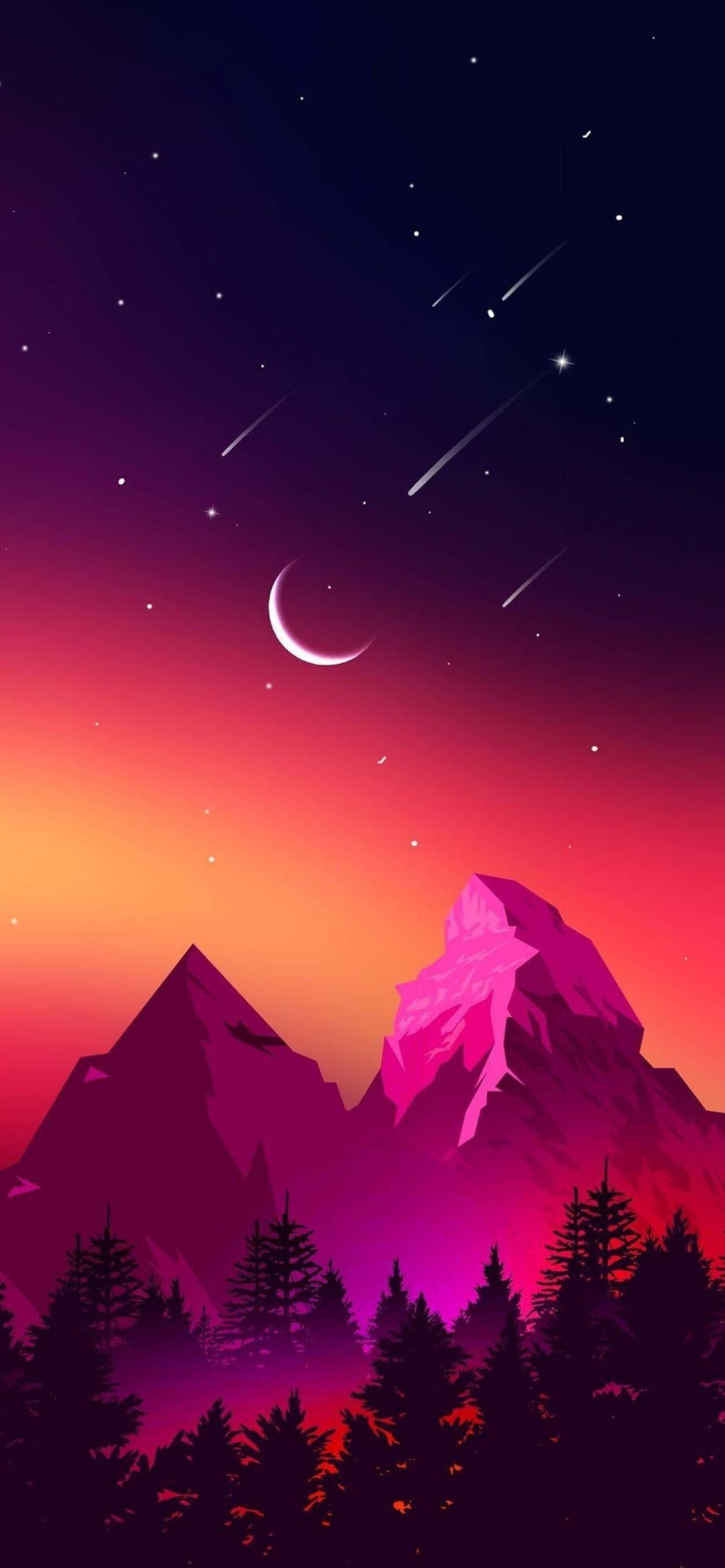 Soğuk Neon Orman iPhone Duvar Kağıdı