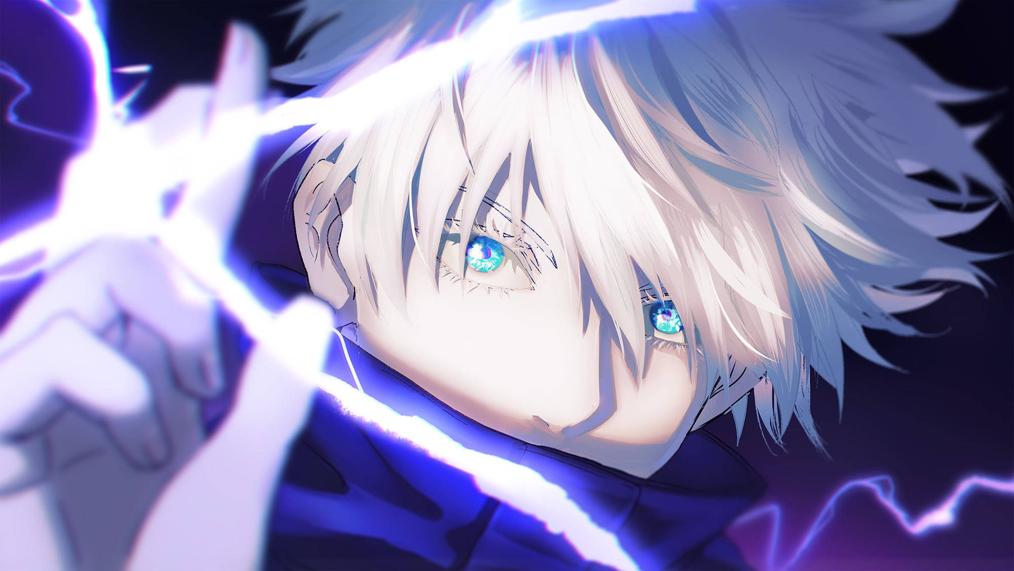 Soğukkanlı Anime Çocuğu Parlayan Gözlerle Duvar Kağıdı