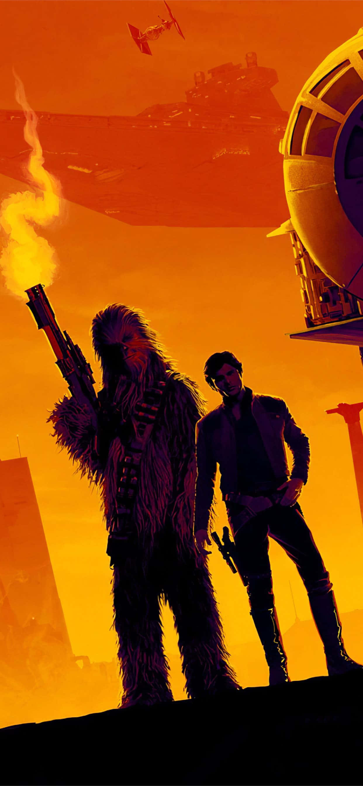 Solo: Bir Star Wars Hikayesi'nde Han Solo ve Chewbacca Duvar Kağıdı