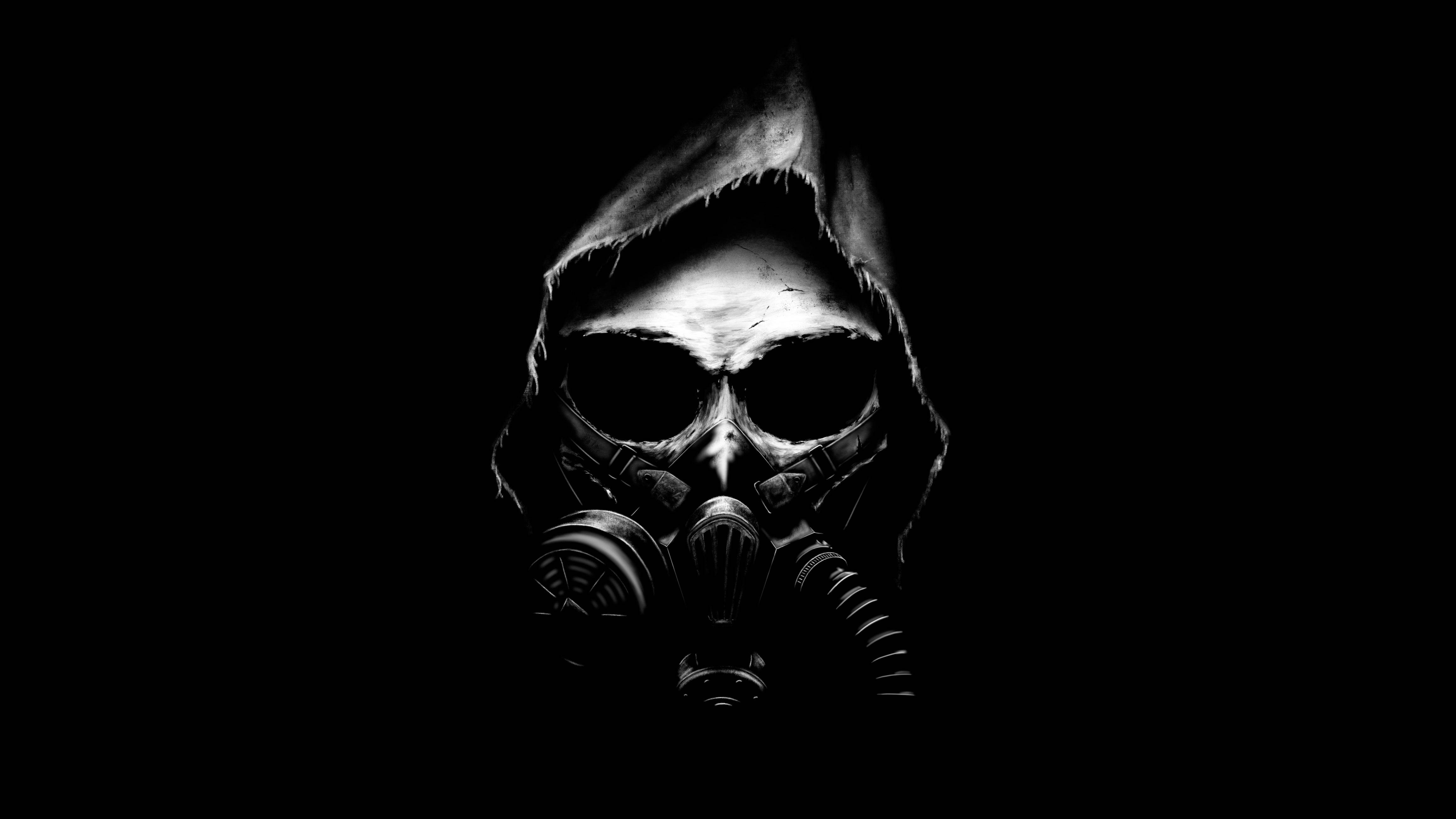 Solunum Cihazlı Karanlık Kafatası 4K Duvar Kağıdı