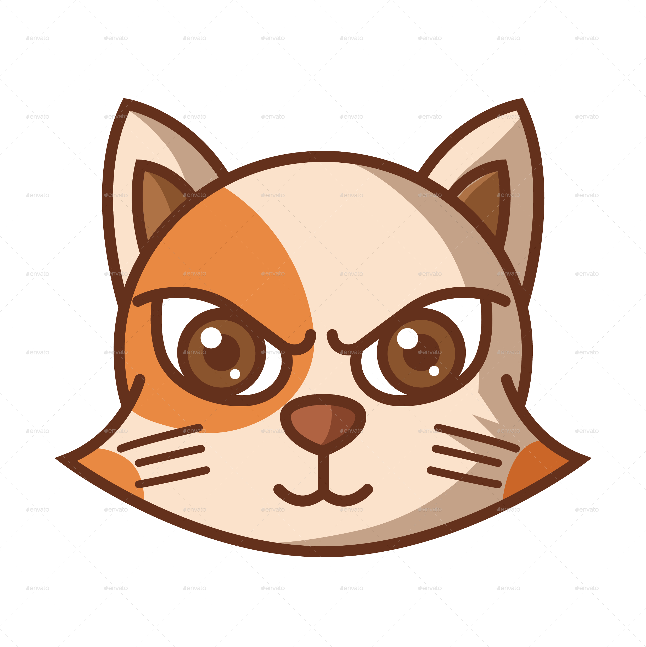 Somurtkan Kedi Karikatürü İfadesi Duvar Kağıdı