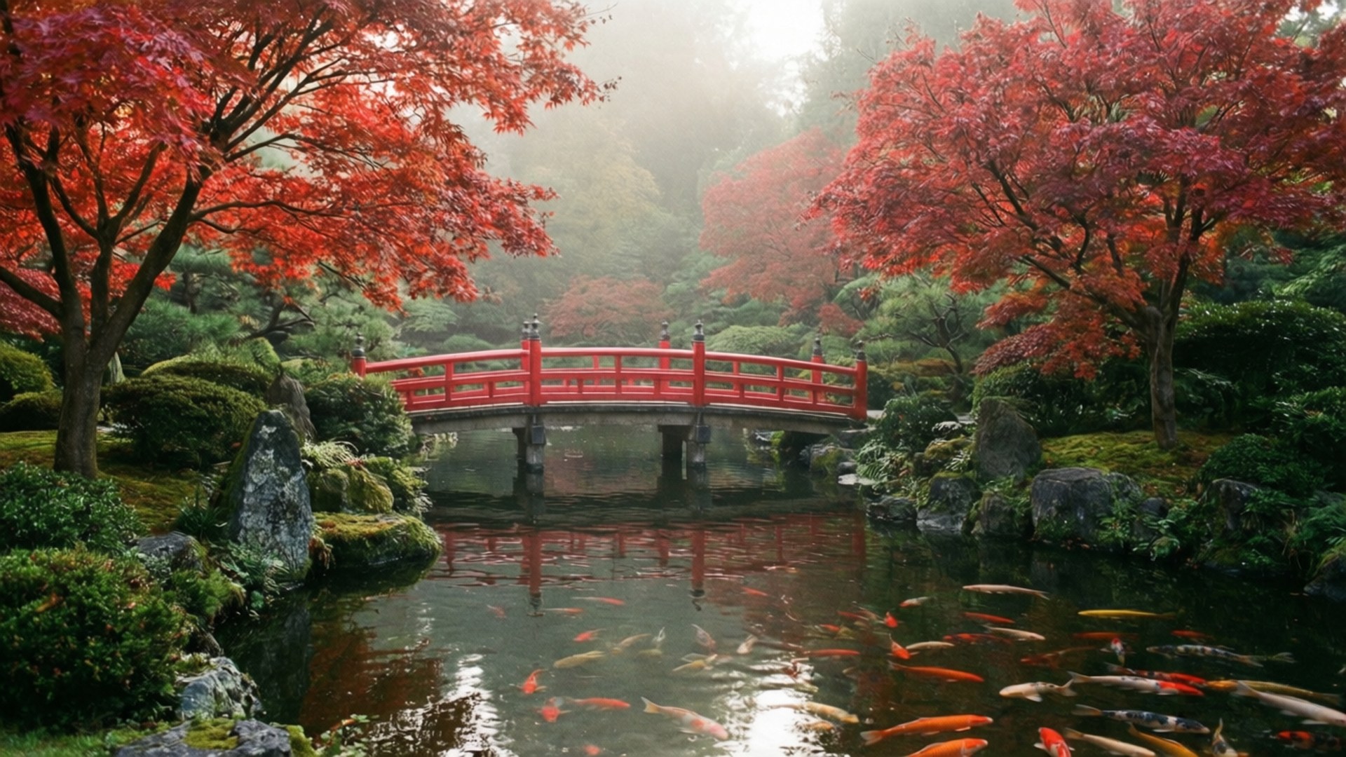 Sonbahar Japon Bahçesi Duvar Kağıdı