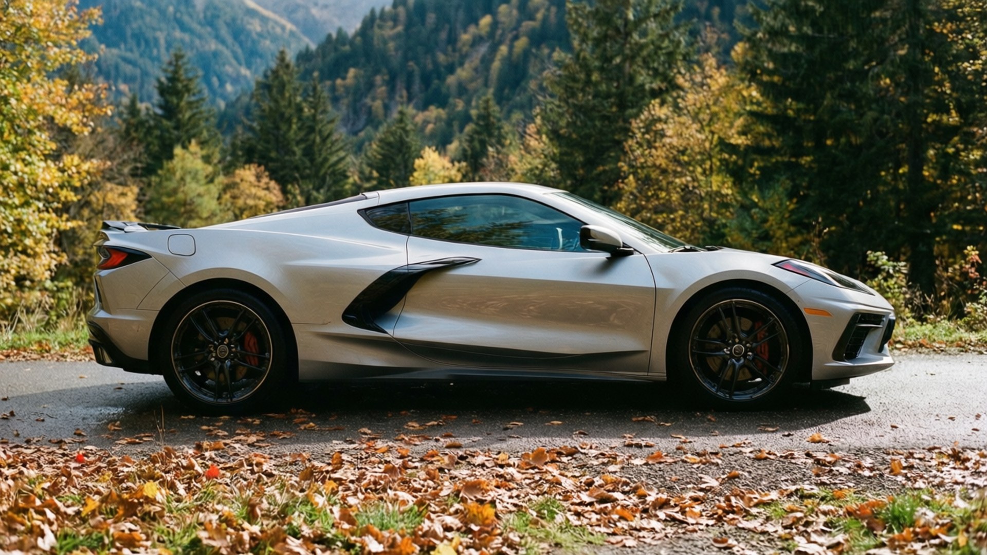 Sonbaharda Corvette Sürüşü Duvar Kağıdı