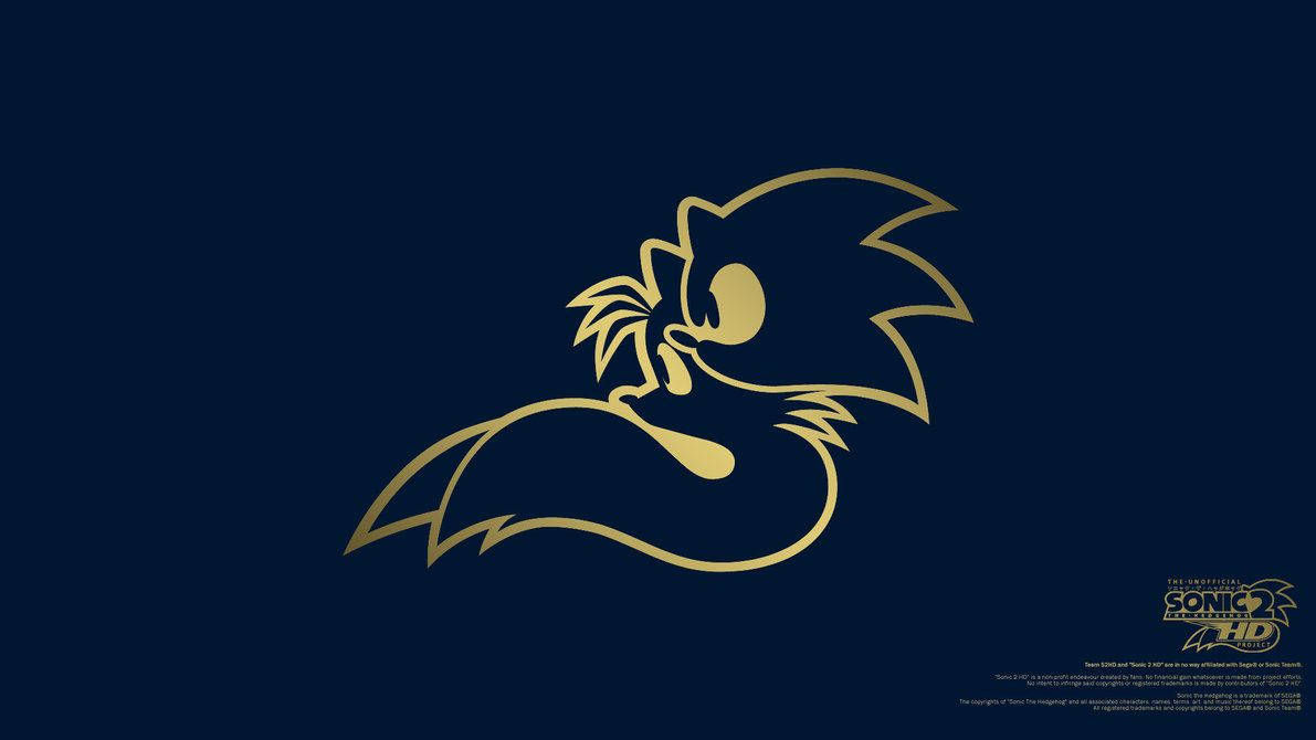 Altın Sonic ikonuyla Sonic 2 için tanıtım duvar kağıdı kapağı.