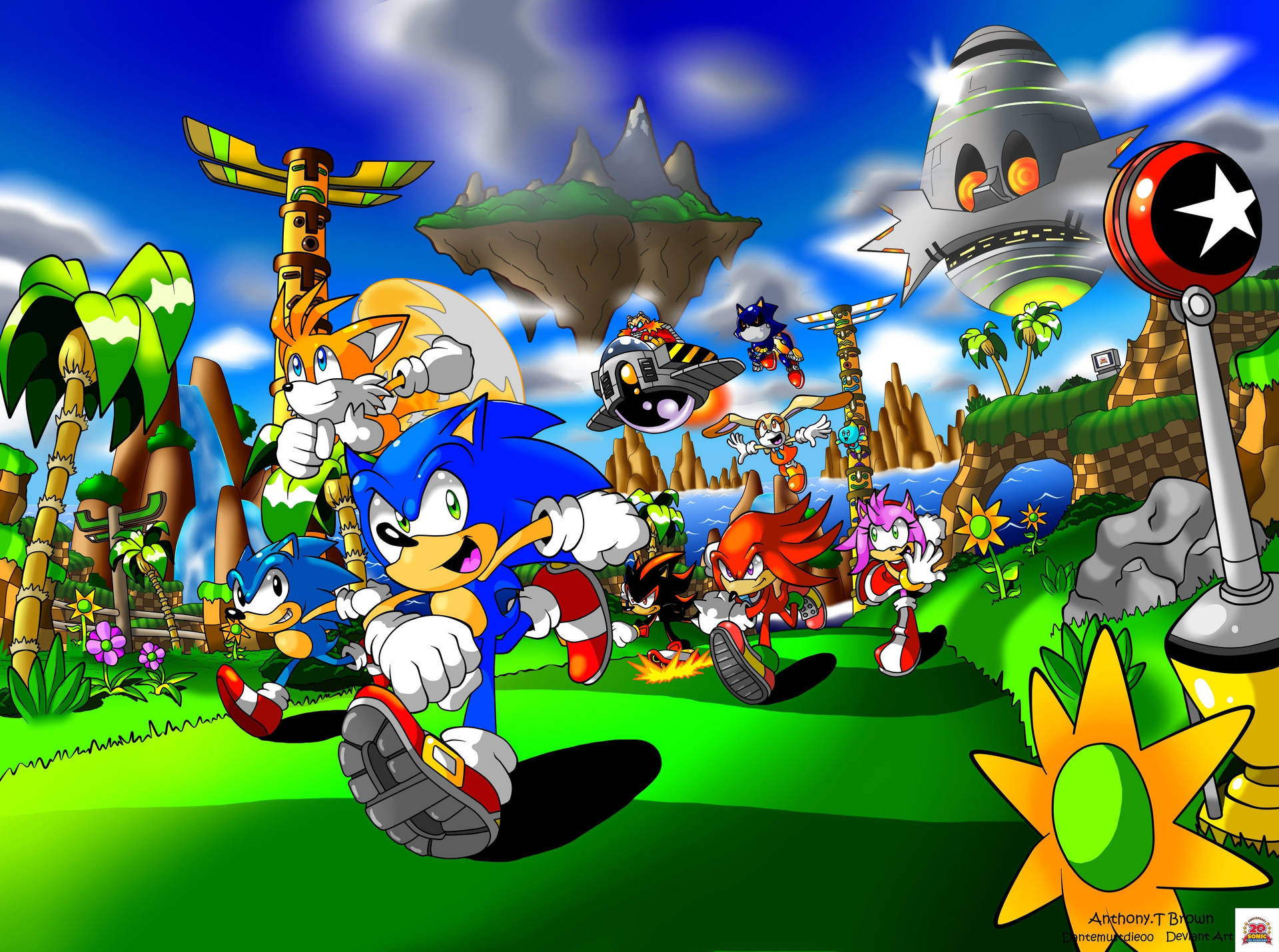 Sonic ve Tropikal Orman oyun sahnesindeki İzler duvar kağıdı.