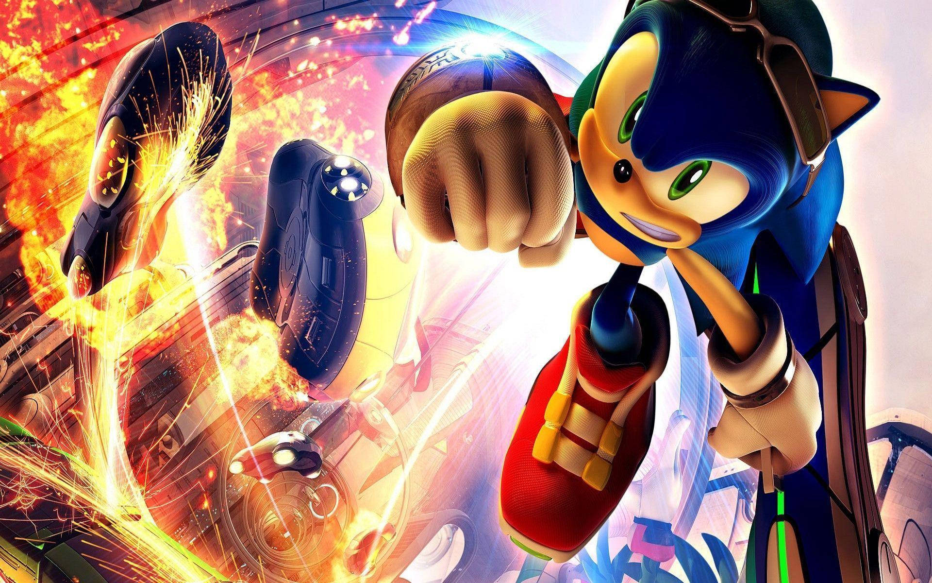 Sonic'in harekete geçtiği Ultra HD duvar kağıdı.