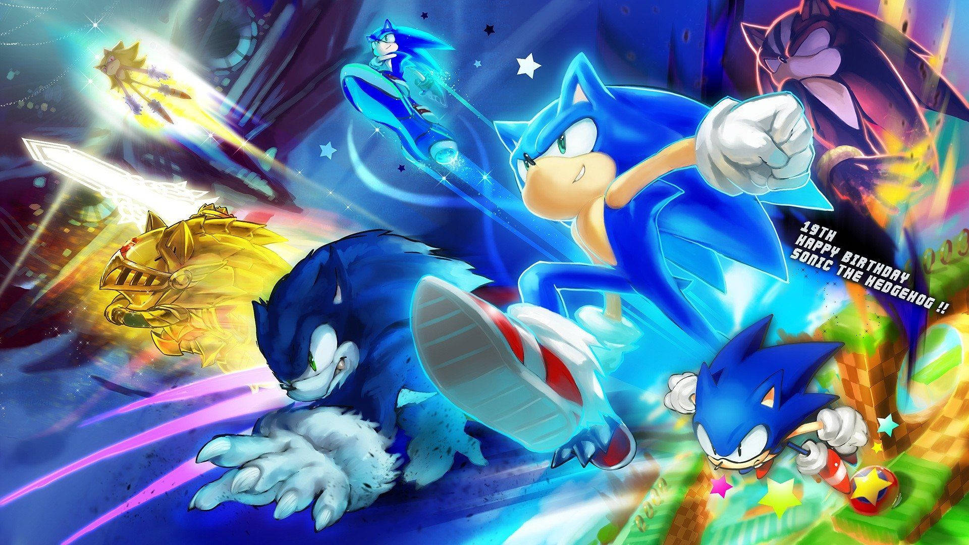 Sonic the Hedgehog'un güçlü ve ikonik bir görünümü Duvar Kağıdı