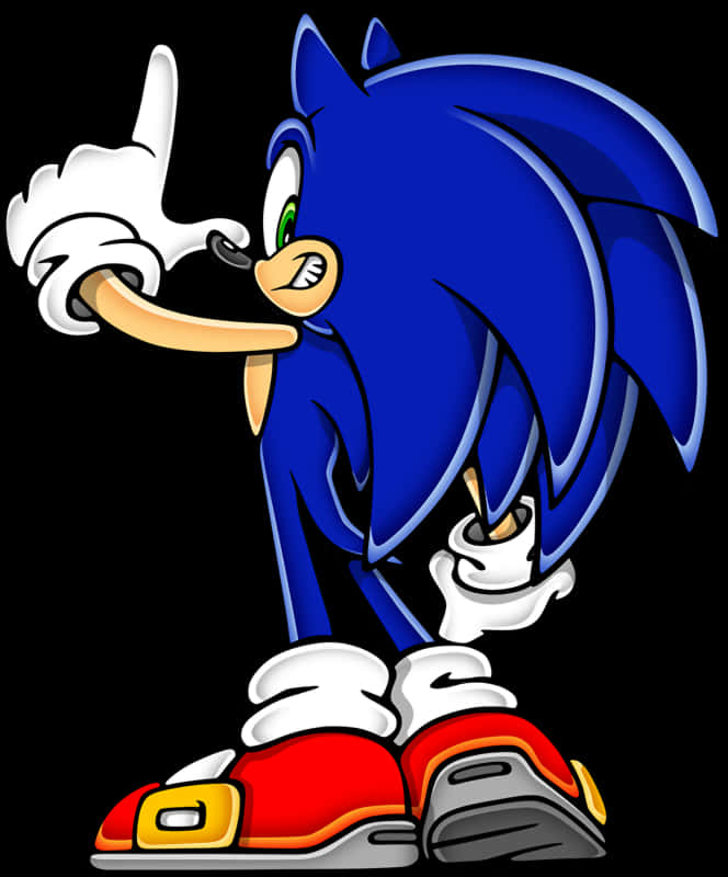 Sonic the Hedgehog Yukarıyı İşaret Ediyor Duvar Kağıdı