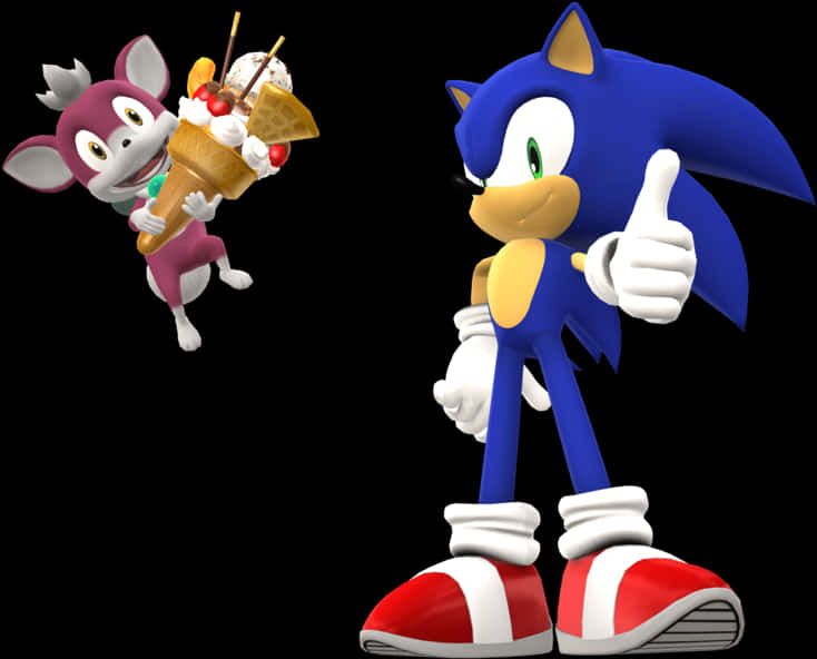 Sonic ve Arkadaşı Dondurmayla Duvar Kağıdı