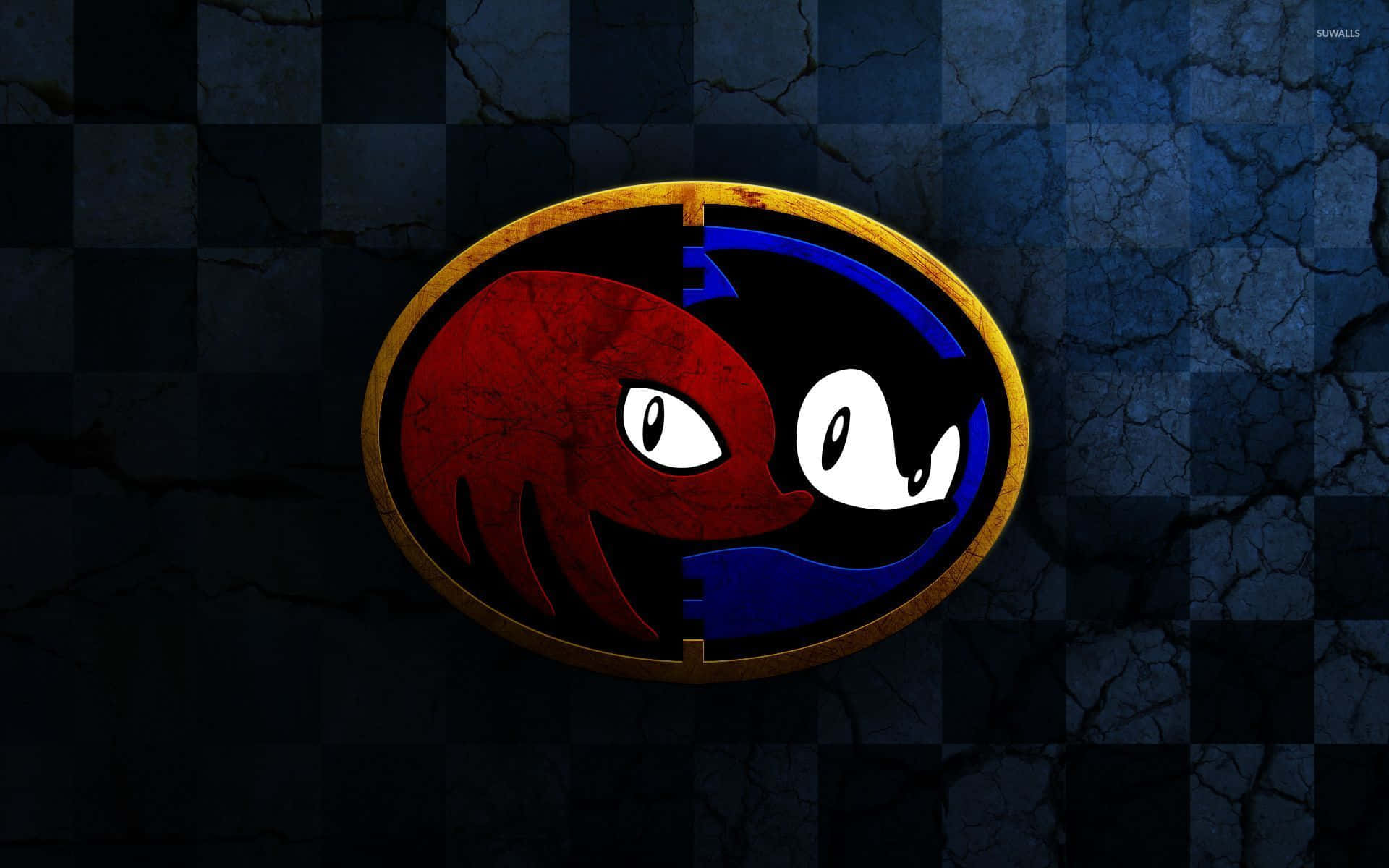 Sonic ve Knuckles Dama Desenli Duvar Kağıdı