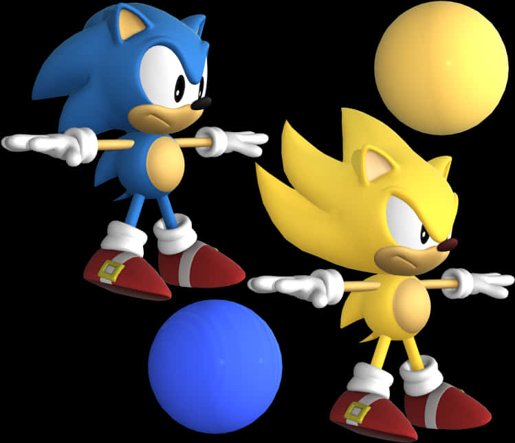 Sonic ve Süper Sonic Pozları Duvar Kağıdı
