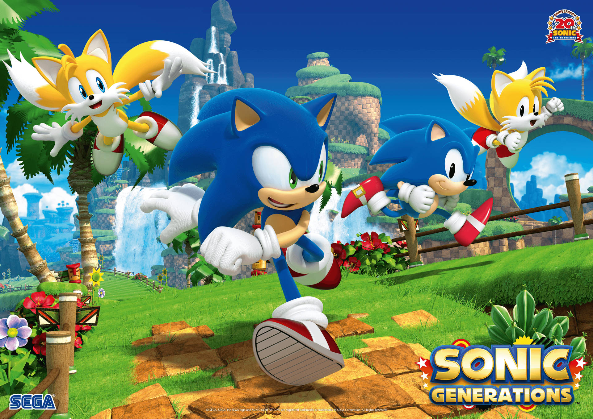 Sonic Generations oyunundan Sonic ve Tails duvar kağıdı.