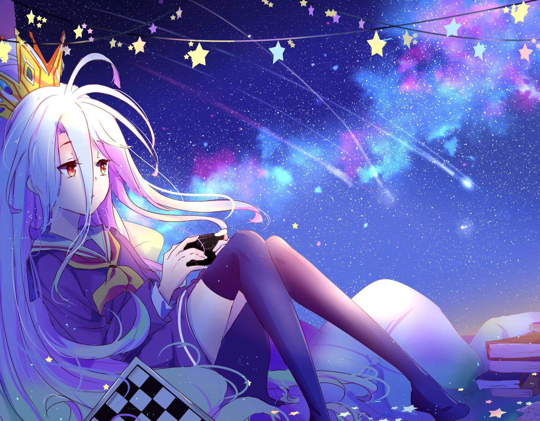 Sora ve Shiro'nun No Game No Life'da en iyi oyuncu olma yolculuğu Duvar Kağıdı