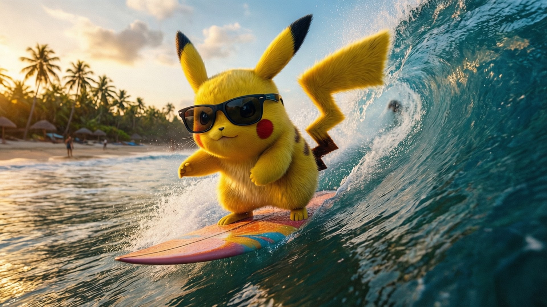 Sörf Yapan Pikachu Duvar Kağıdı