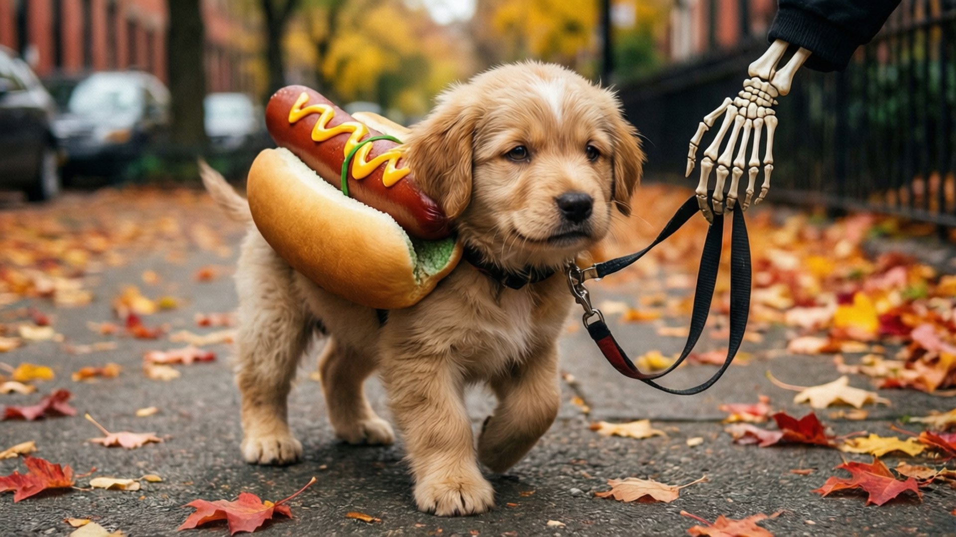 Sosisli Köpek Yavrusu Cadılar Bayramı Duvar Kağıdı