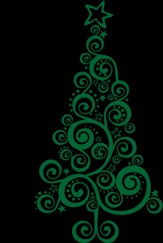 Soyut Döngülü Noel Ağacı Tasarımı Duvar Kağıdı