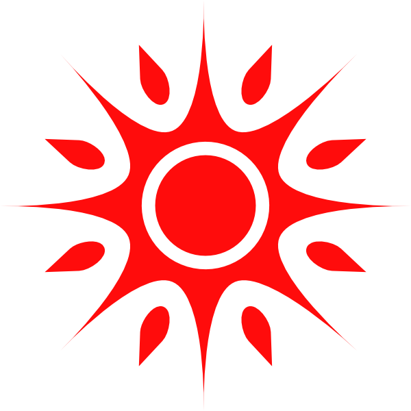 Soyut Kırmızı Güneş Tasarımı Duvar Kağıdı