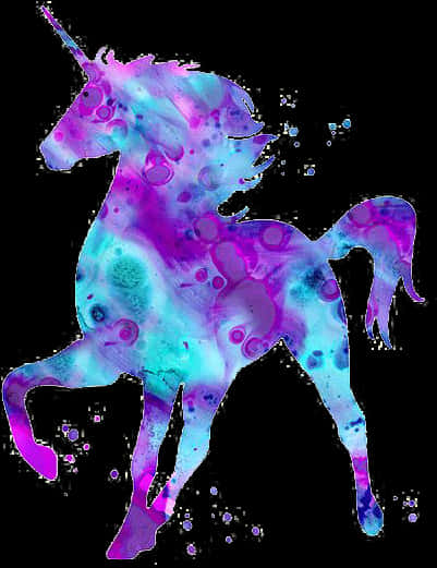 Soyut Sulu Boya Unicorn Duvar Kağıdı
