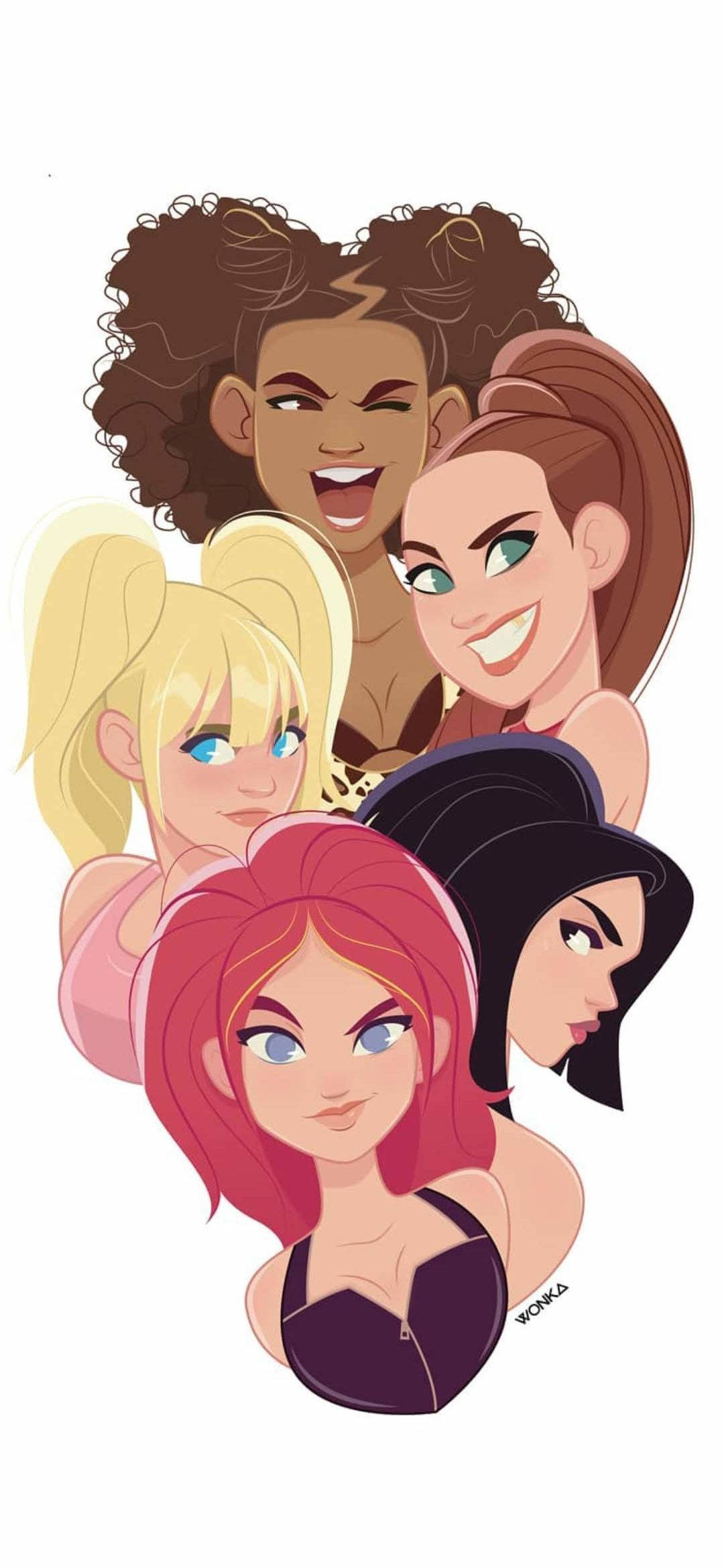 Spice Girls Karikatür Sanatı Duvar Kağıdı